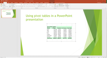 Pivot Tables in PowerPoint