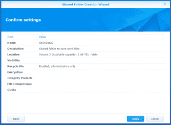 Creating Shared Folders on the Synology DS920+