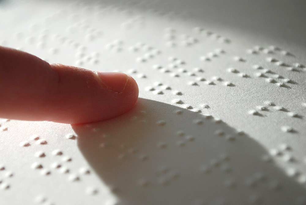 Braille is completely based on the texture capabilities of the brain Braille is completely based on the texture capabilities of the brain