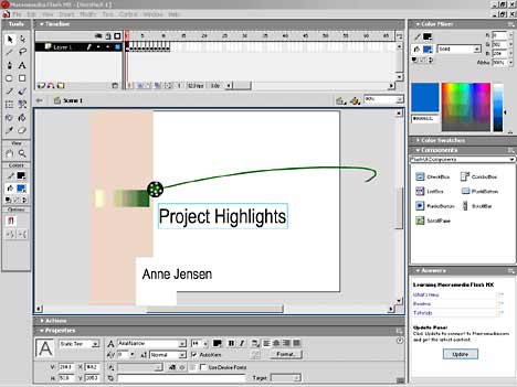 You can edit text and images when you import a PowerPoint presentation into Flash