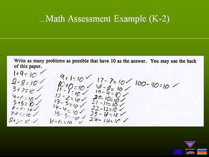 Math Assessment Example Math Assessment Example