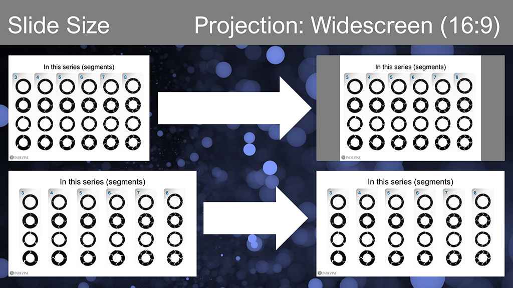 Slides projected on a widescreen projection Slides projected on a widescreen projection