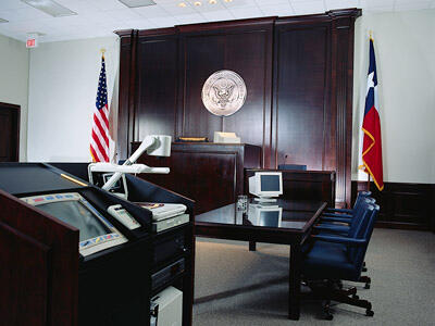 Walking to the assigned courtroom