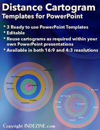 Distance Cartogram Templates for PowerPoint