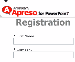 Apreso Registration