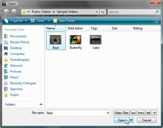 Choose a video file