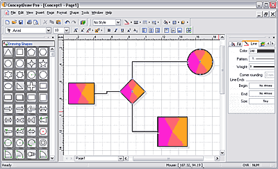 ConceptDraw provides umpteen symbols and fills