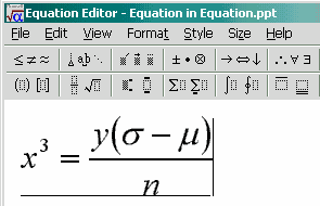 Equation Editor interface