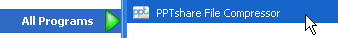 The PPTshare File Compressor Start Menu Group