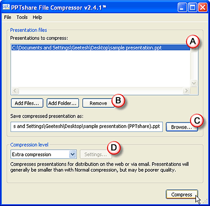 Presentations to be optimized