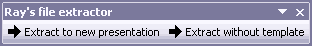 Ray's File Extractor toolbar in PowerPoint