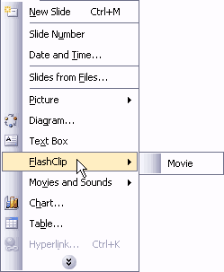 flashclips menu option