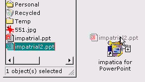 Drag presentation into Impatica