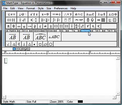MathType 6 interface