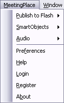 MeetingPlace menu in PowerPoint