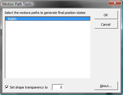 Select a motion path to set the final position