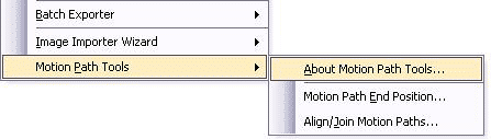 Motion Path Tools sub menu under the Tools menu in PowerPoint 2002 and 2003