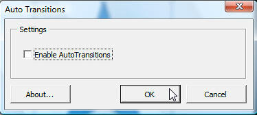 Auto Transitions dialog box Auto Transitions dialog box