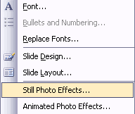 Still Photo Effects