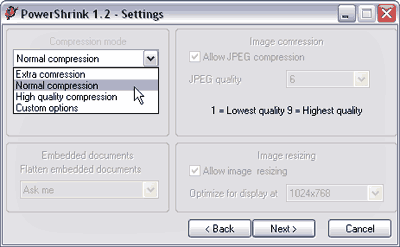 Compression settings for PowerPoint Compression settings for PowerPoint