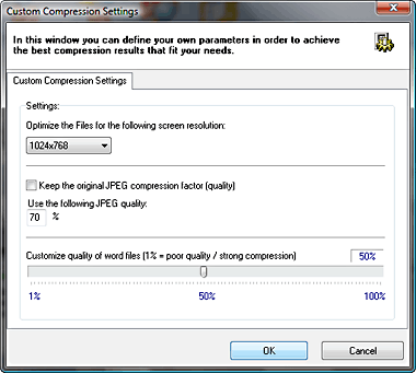 Custom Compression Settings