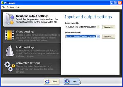 PPTmovie interface PPTmovie interface