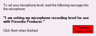 Microphone recording level test