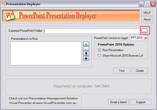 Presenter Deployer interface Presenter Deployer interface