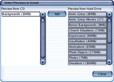 Preview installation window