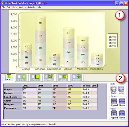 Rich Chart Builder Interface with Data