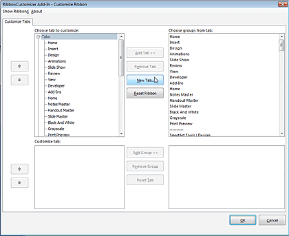 Customize Ribbon Customize Ribbon