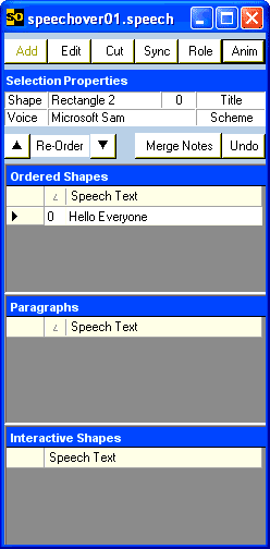 Speech-Over panel