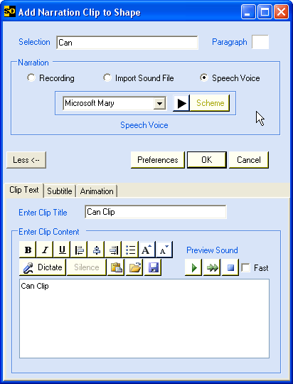 Add Narration Clip to Shape