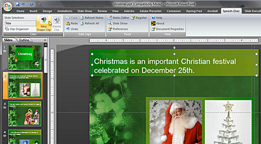 Add narration to New Shape Clip