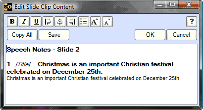 Edit Slide Clips Content