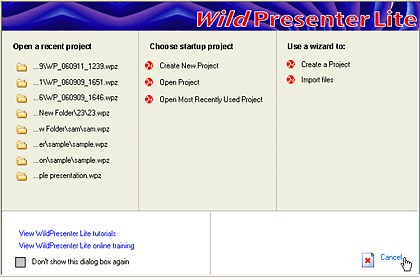 WildPresenter Lite Interface