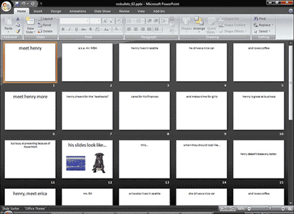 All thumbnails represent slides