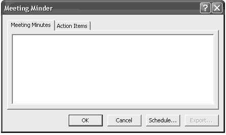 Meeting Minder Meeting Minutes Window