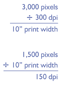 Calculating print sizes