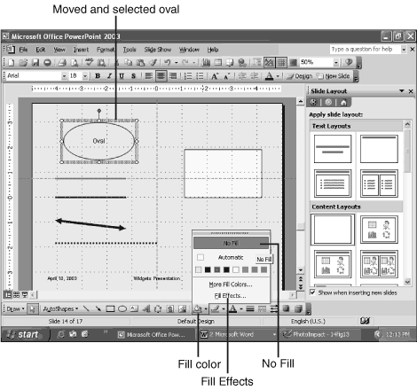 One useful option you have with the oval (or rectangle) is to make it empty (No Fill) One useful option you have with the oval (or rectangle) is to make it empty (No Fill)