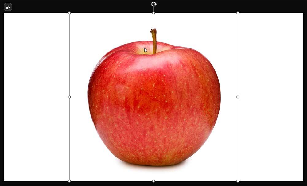 Apple image placed on the slide