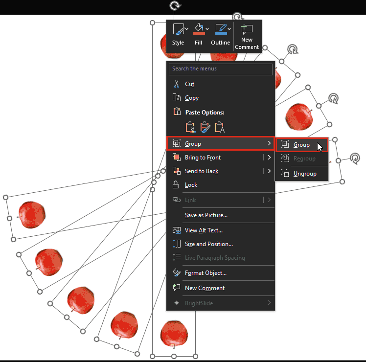 Apple pairs are grouped
