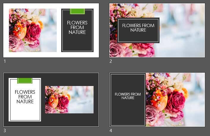 Design Ideas provides many slide treatments