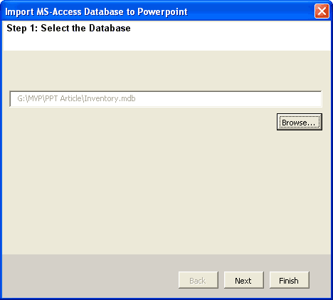 Select a sample database
