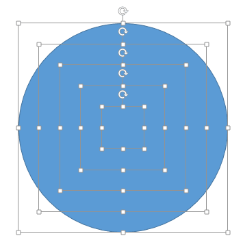 Selected circle shapes aligned to middle and center