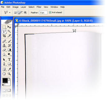 Outline the book pages with the Lasso Tool to select and delete for a transparent background