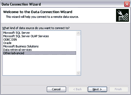 Data Connection Wizard
