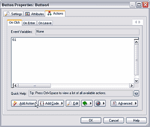 Select the Actions tab in the Properties dialog box