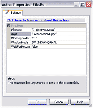 Action Properties for File.Run