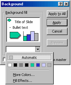 The Background dialog box The Background dialog box